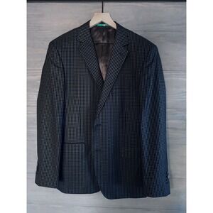 Bianco Brioni Men's‎ High Twist Super Fine Biella Modem Fit Blazer 46R Gingham